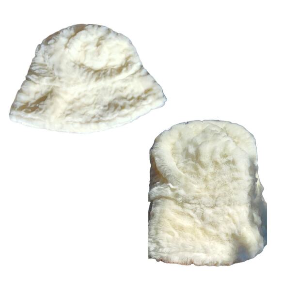 Coldwater Creek Womens Winter Fuzzy Faux Fur Bucket Hat Cream One Size - Picture 5 of 5